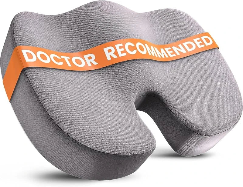 Doctor Recommended Memory Foam Seat Cushion for Office Chairs & Car - Ergonomic Office Desk Accessories