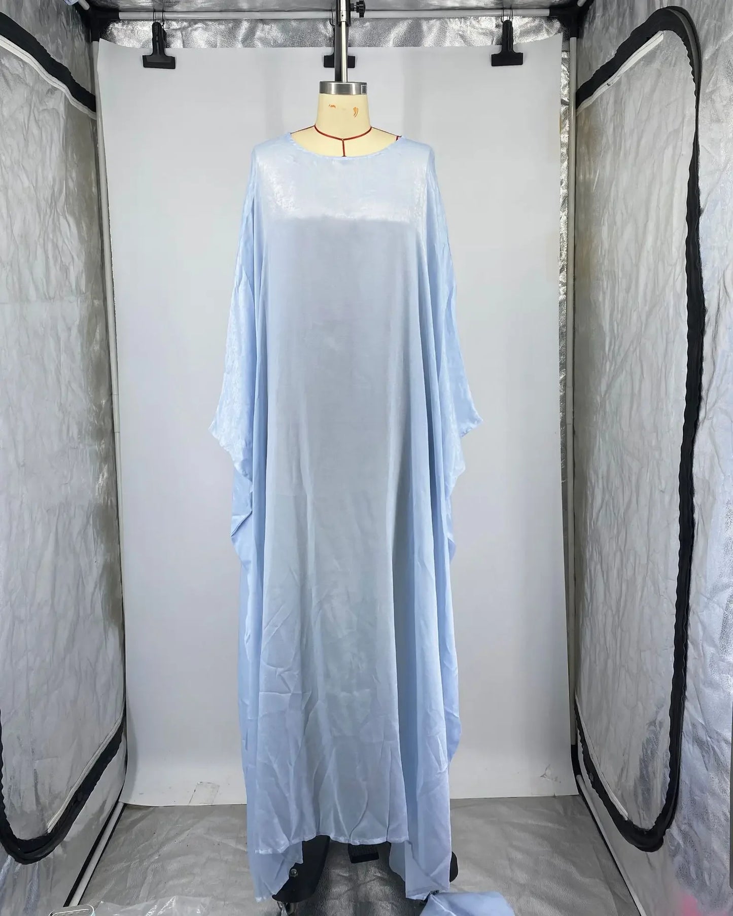 BWQ Women Loose O-neck Full Batwing Sleeve Long Maxi Dress Summer Satin Vintage Africa Streetwear Vestido Evening Dresses
