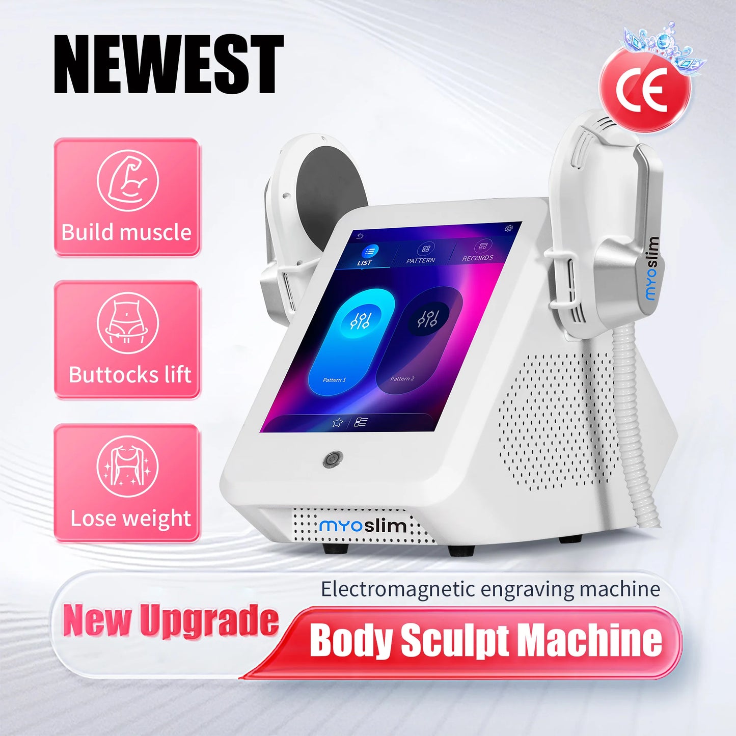Myoslim Neo Portable EMS Machine Electromagnetic Body Slimming Muscle Stimulate Fat Removal Build Muscle.