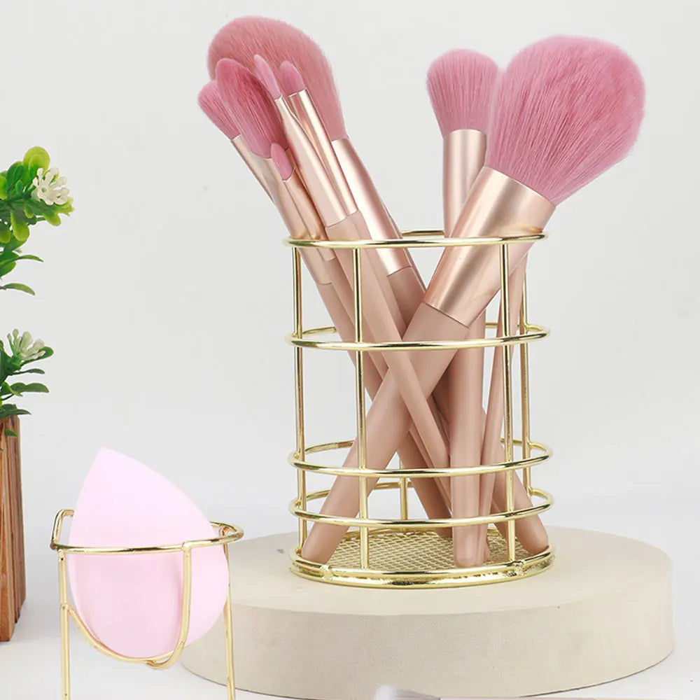 1 metal iron makeup brush storage bucket/office stationery storage basket/stainless steel multi-function storage box