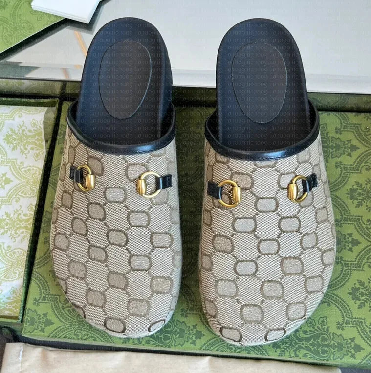 Designer High-End VersionGMen's and women's casual mule shoes with, flat-soled, versatile street wear