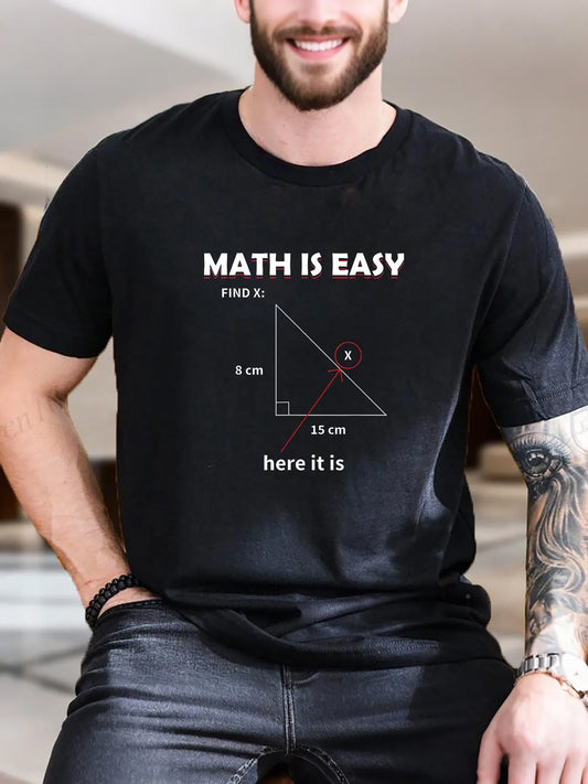 2025 New Model Fashionable and Innovative Men's T-Shirt Math Is Easy New Arrival Fashion Heavyweight