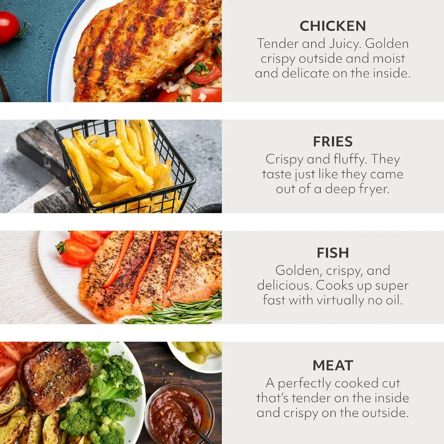 KITCHEN ESSENTIALS 5-in-1 Compact 8-Quart Basket Air Fryer with Window for Easy Viewing Digital Touchscreen Display with 10-Pre