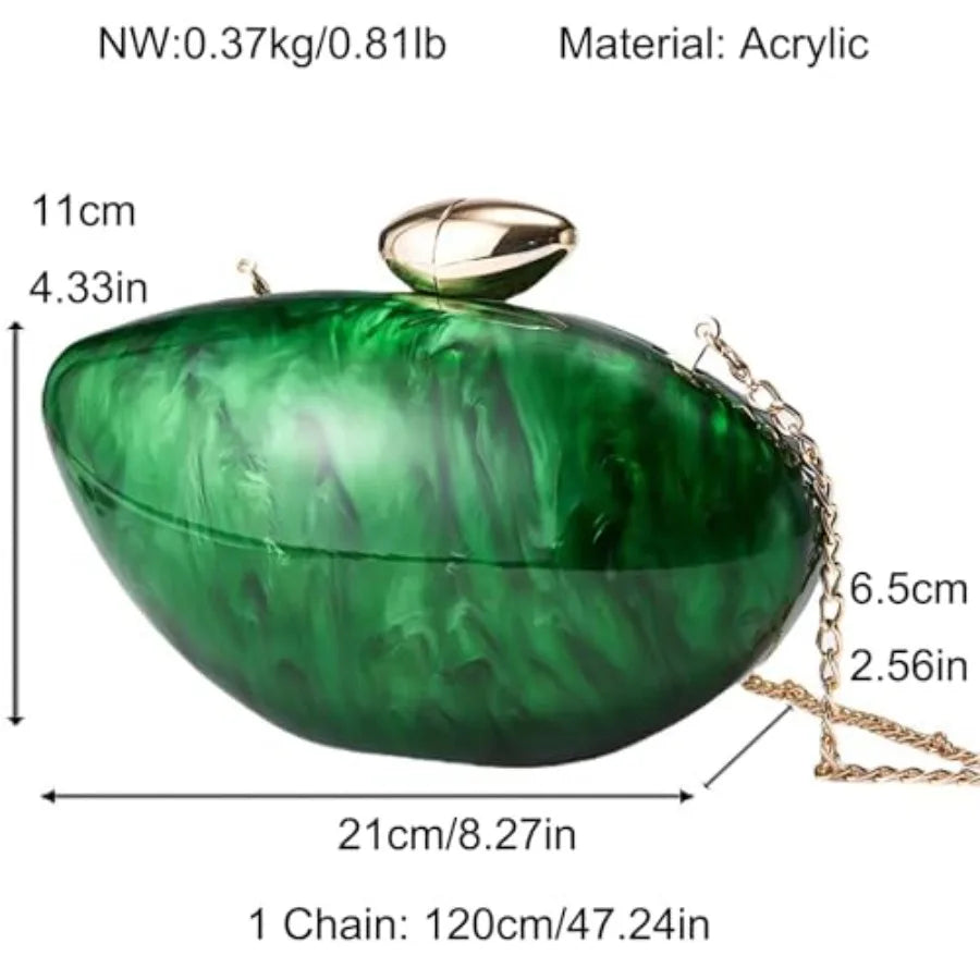 Acrylic Shell Handbag Removable Chain Crossbody Shoulder Evening Bag Clutch Purse for Women Formal Wedding Party Prom