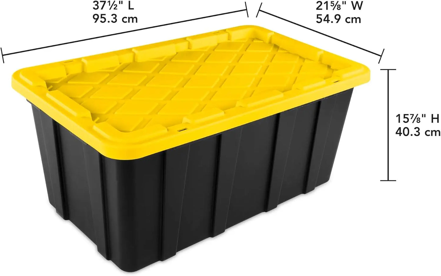 8-Pack Industrial Tote, Plastic Storage Container Bins with Lids, 38 Gallon - Heavy-Duty Organizing Containers for Closet, Bathr
