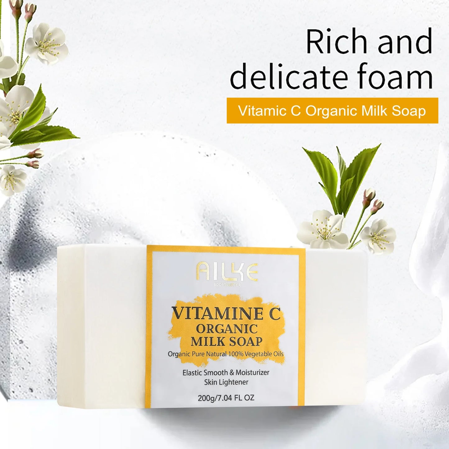 AILKE Vitamin C Set, Reduce Dark Spots, with Lightening Body Lotion, Even Tone Face Cream, Whitening Serum, Brightening Soap