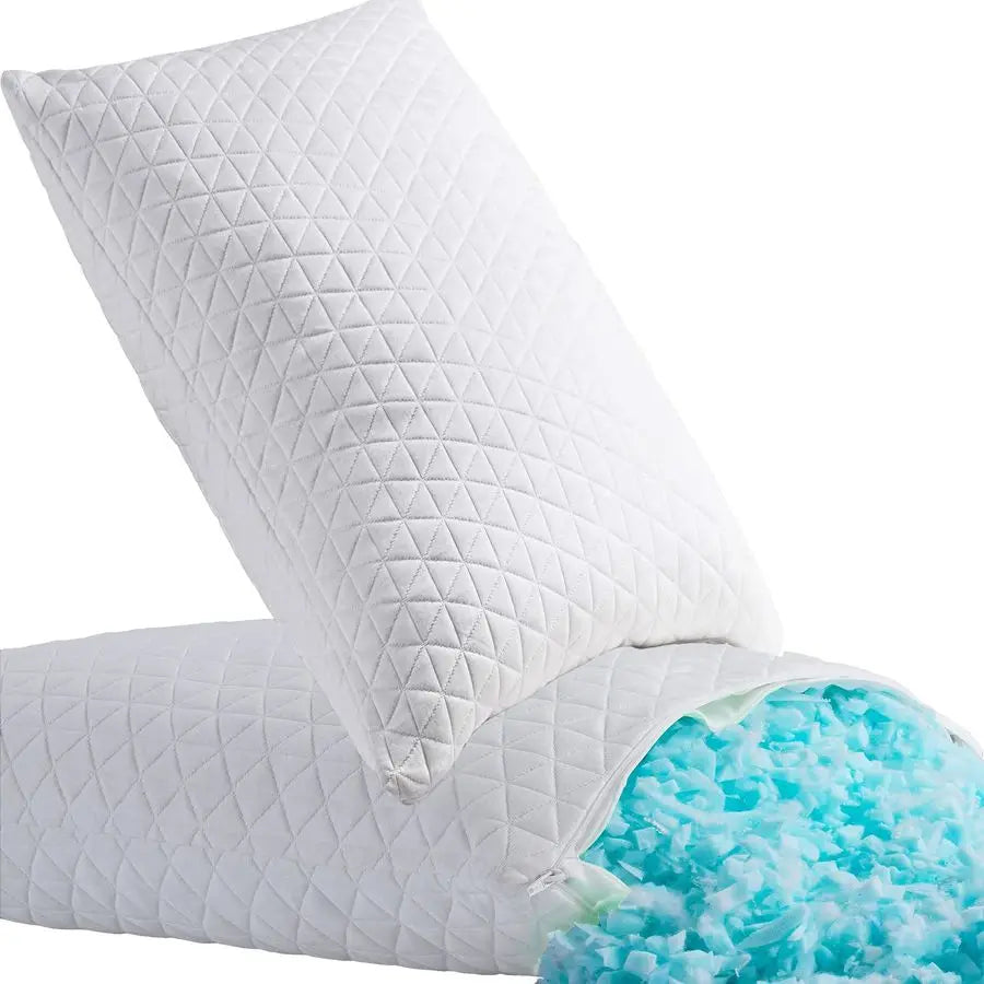 Memory Foam Pillows for Sleeping,Bed Pillows King Size Set of 2 Pack Cooling Adjustable,Good for Side and Back Sleeper with Wash