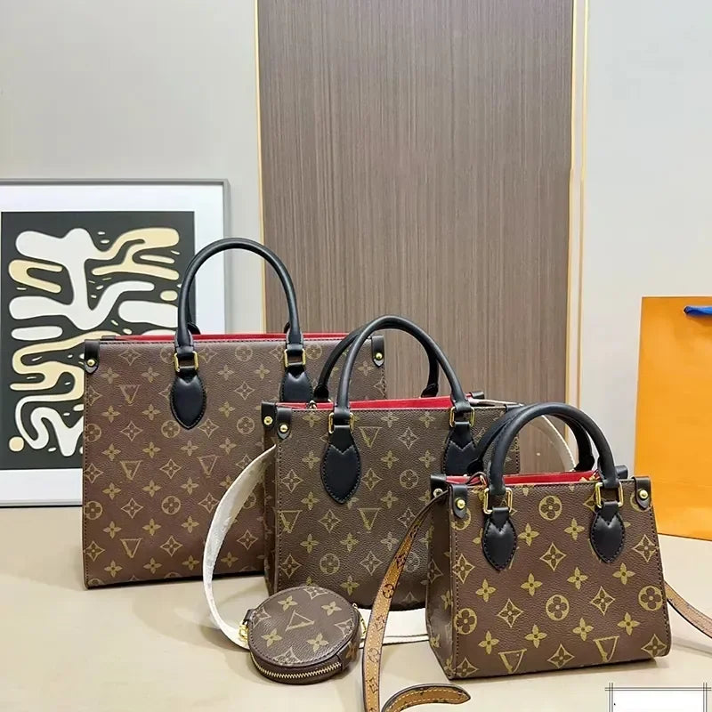 2026 Classic Top New Onthego Designer Tote Bag Classic Presbyopia Shopping Bag AB Face Women's Bag One Shoulder Crossbody Handba