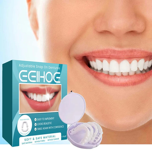 Adjustable Dentures Teeth Veneers Restoration Dentures Decorate  Imitation Tooth Cover Clip in Veneers Teeth for Men Women