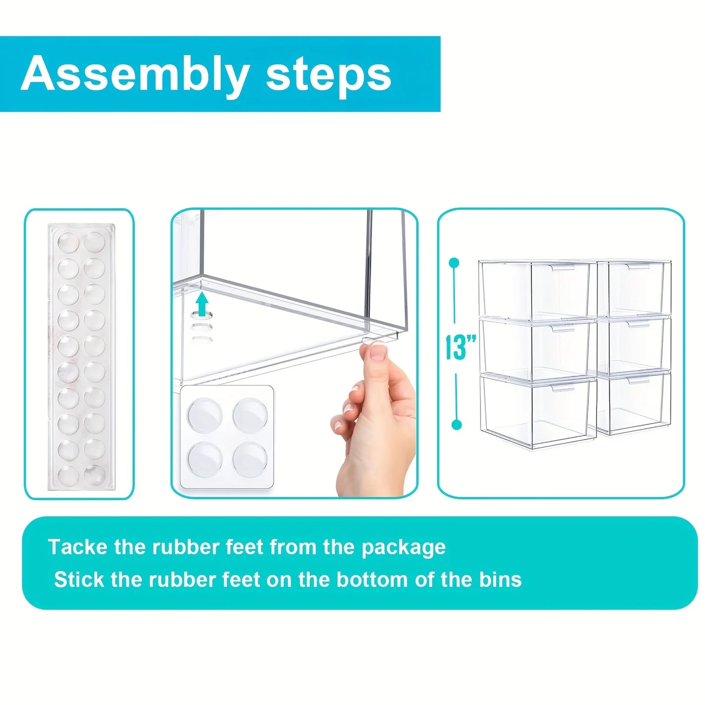 Bathroom Organizers And Storage - Pack Plastic Stackable Storage Drawers/Bins For The Vanity, Under The Sink, Countertop, Kitchen, And Laundry Room. Handy Tool Organizers And Storage For Girls And Women.