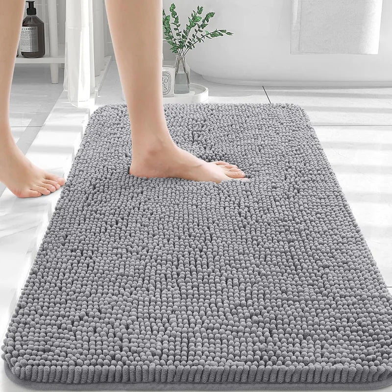 Bathroom Rugs 30x20 Extra Soft Absorbent Chenille Rubber Backing Quick Dry Machine Washable Bath Mats for Bathroom Floor