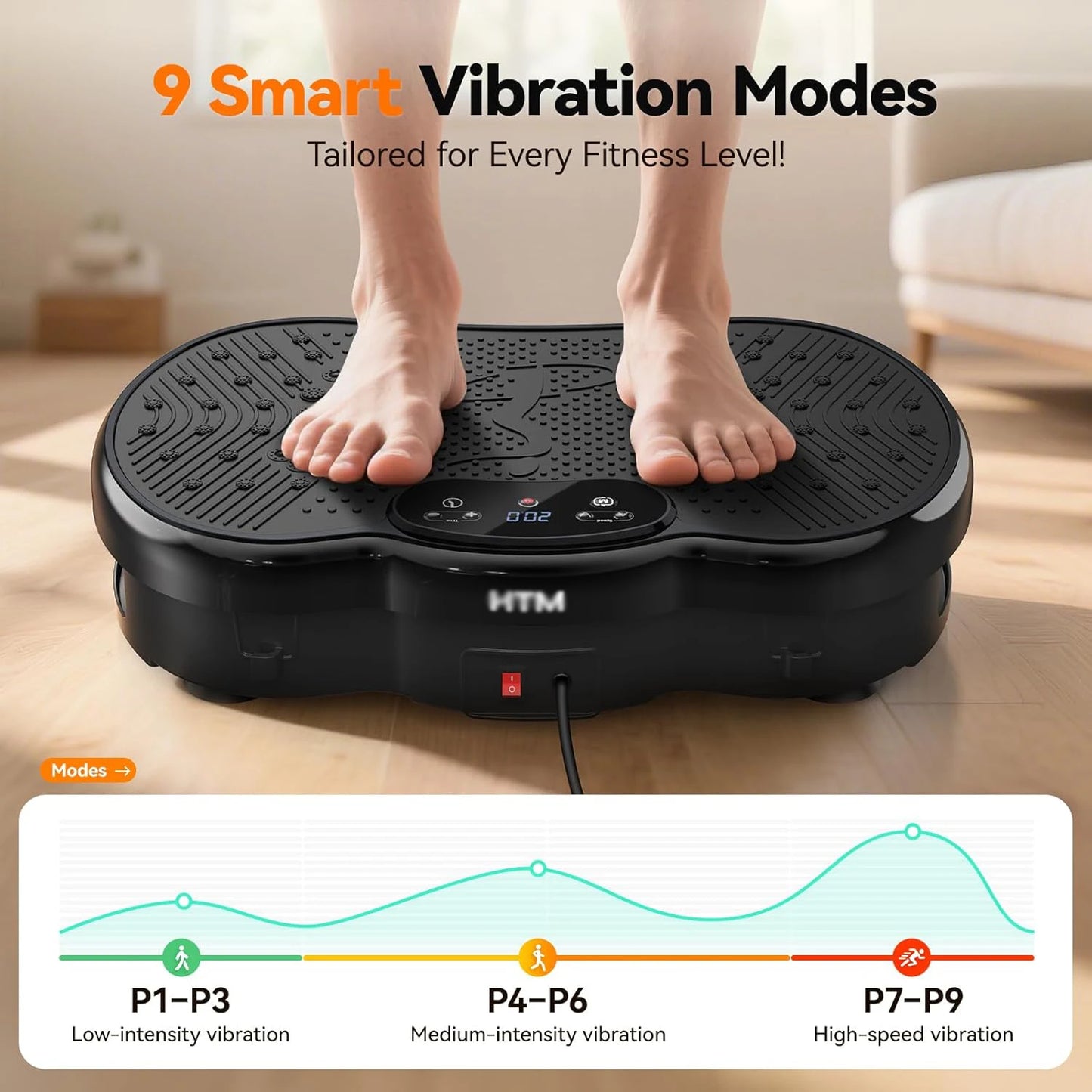 Vibration Plate Exercise Machine Whole Body Weight Loss Vibrator 120 Speed Levels Calorie Tracking Workout Power Fitness Plate