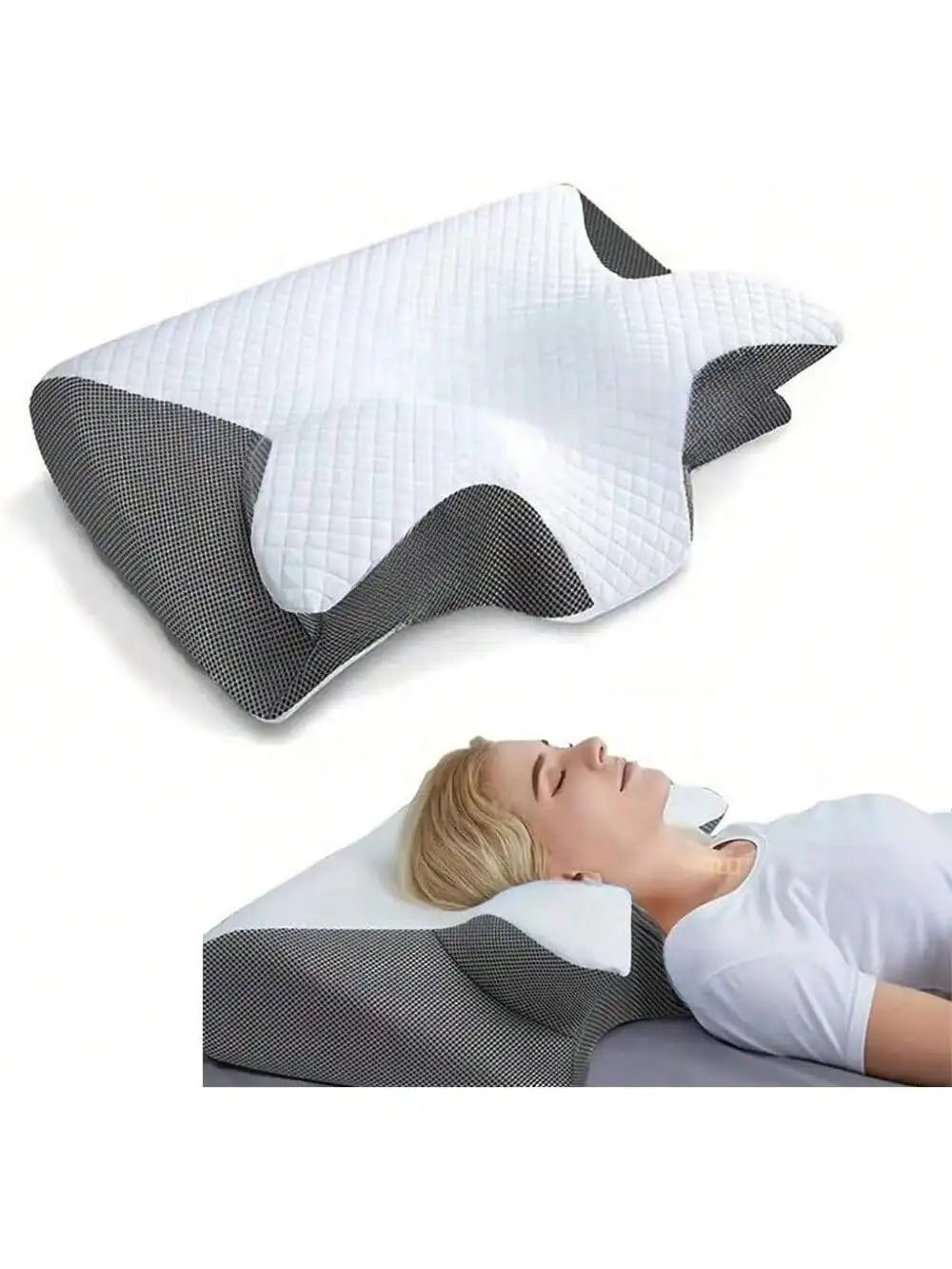 Adjustable Memory Foam Cervical Pillow, Cooling Contour Bed Pillow for Neck Support and Side Back Stomach Sleepers