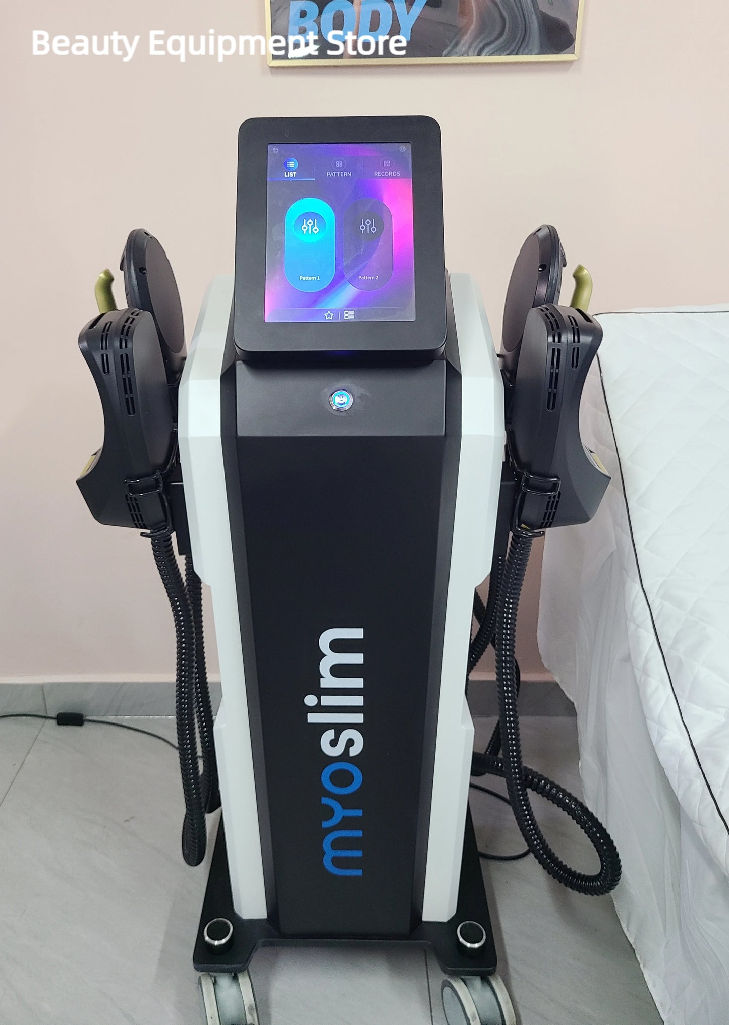 Professional RF MYOslim Body Sculpting Machine Electric Fat Burning Slimming Muscle Stimulator 15 Tes 6500W 5 Handle Neo