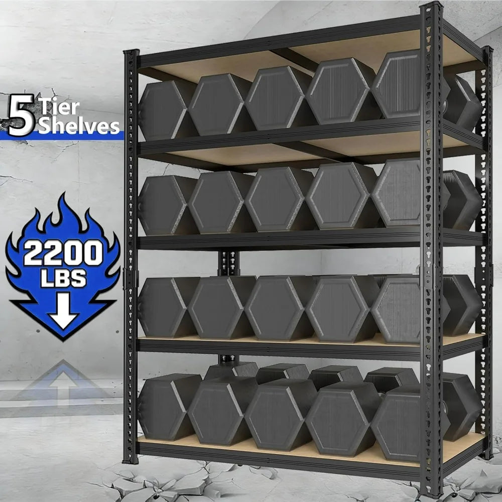 78'' H Heavy Duty Garage Storage Shelves 2200 LBS Metal Shelving Units Adjustable Storage Rack for Basement Warehouse Pantry Clo