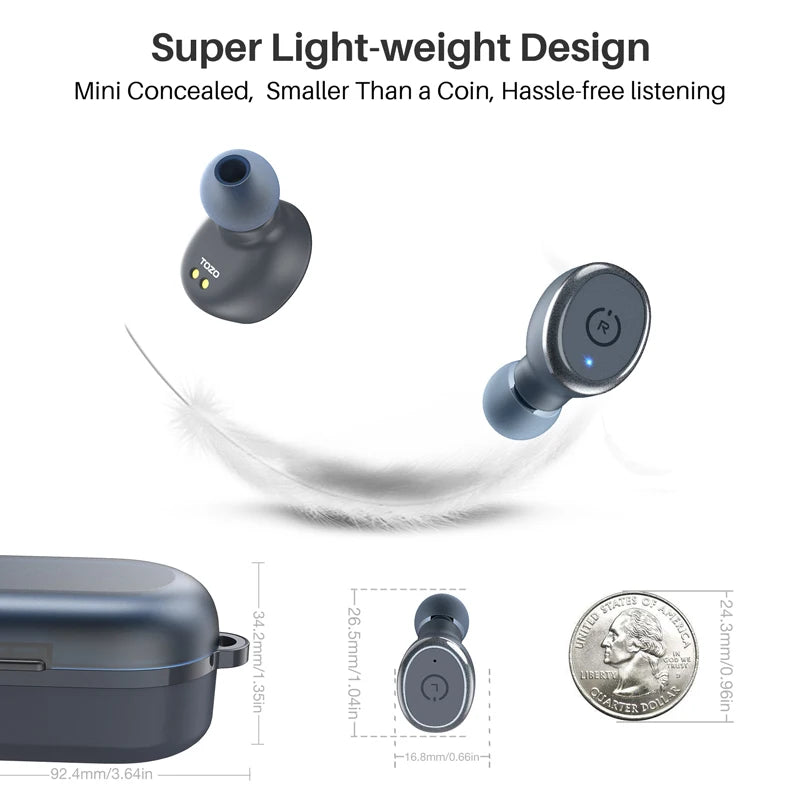 Refurbished TOZO TWS Earbuds AI Translate In Ear Bluetooth 5.3 Earphones with Mic ENC Touch Control  32 Preset EQs Support APP