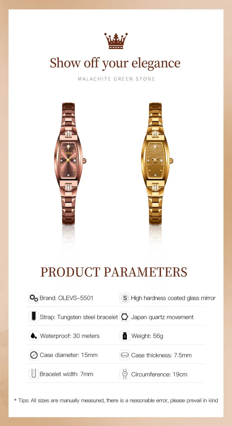 OLEVS 5501 Women Watch Fashion Tungsten Steel Brand Luxury Waterproof Watch Elegant Rose Gold Diamond Noble Women Quartz Watch