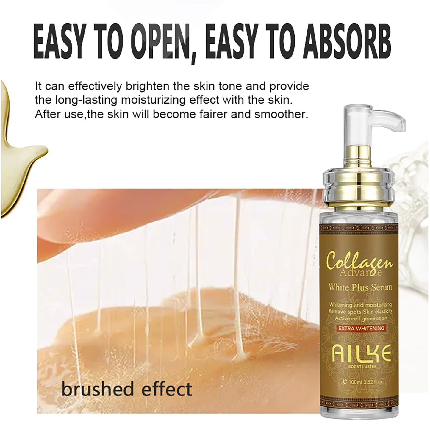AILKE Whitening Body Lotion, Reduce Dark Spots, Even Skin Tone, With Collagen And Natural Carrot Oil, Skin Moisturizer, 500ml