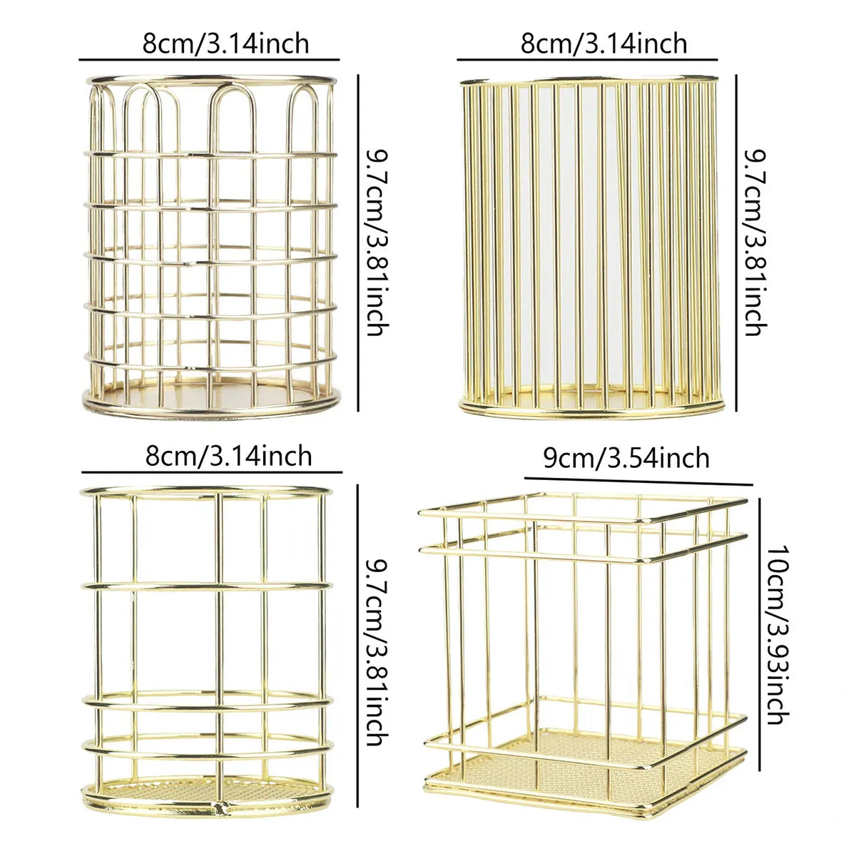 1 metal iron makeup brush storage bucket/office stationery storage basket/stainless steel multi-function storage box