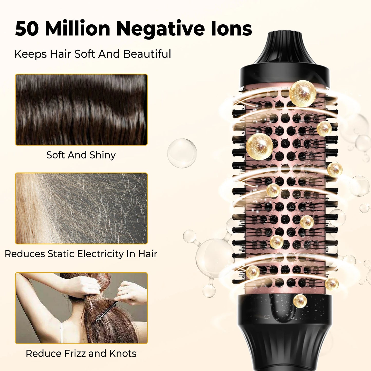 Thermal Brush One-Step Hot Air Brush&volumizer Hair Curler Straightener Hair Styling Brush Professional Curling Iron Heated