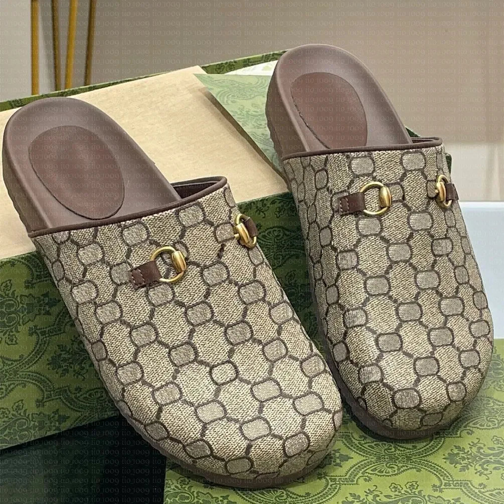 Designer High-End VersionGMen's and women's casual mule shoes with, flat-soled, versatile street wear