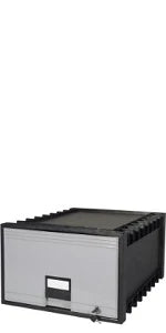 Storex Plastic Archive Storage Drawer with Lock, Letter Size, 18-Inch Drawer, Black (STX61178U01C)