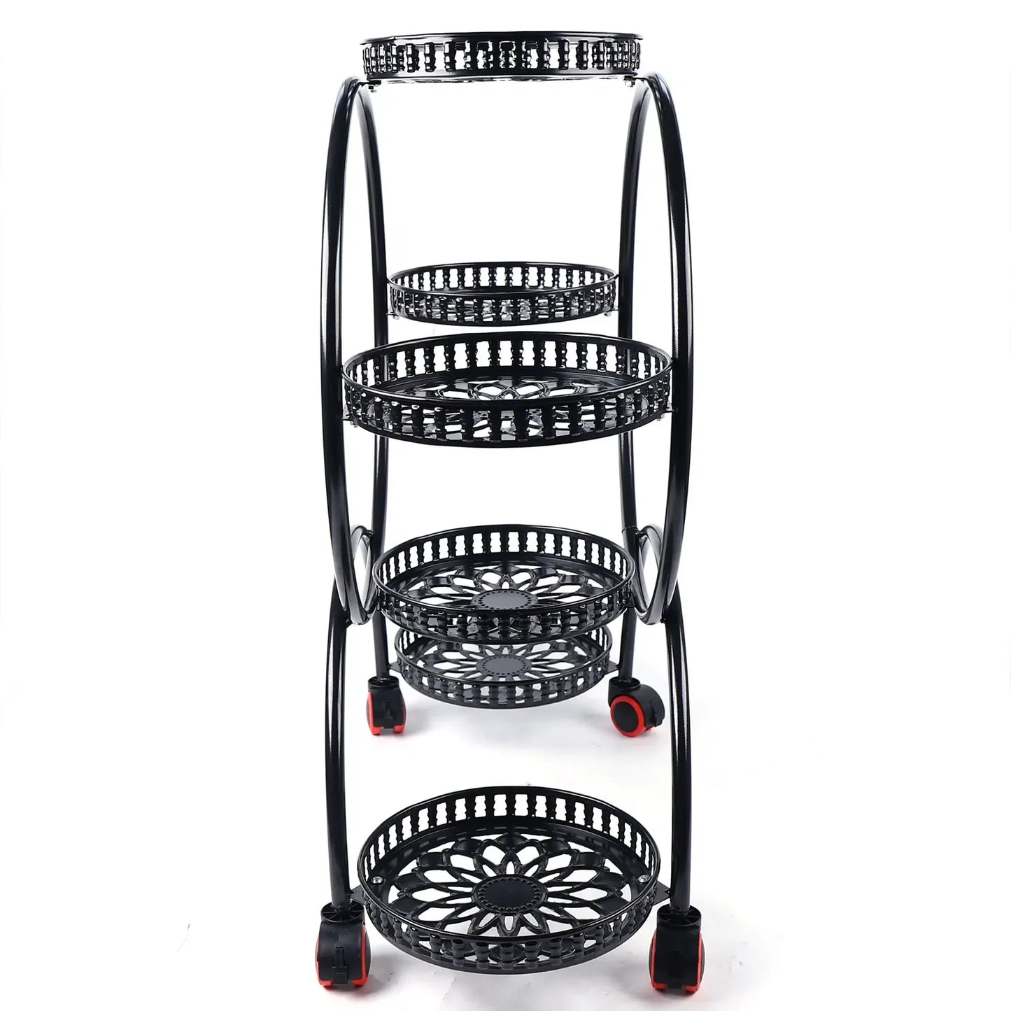 Metal Plant Stands 6 Pots Plants Flower Stand for Patio Garden Living Room Corner Balcony Bedroom Black / White