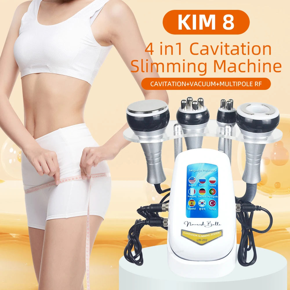 4 In 1 40K Ultrasonic Cavitation Machine Body Slimming Weight Loss Facial Skin Tightening And Lifting