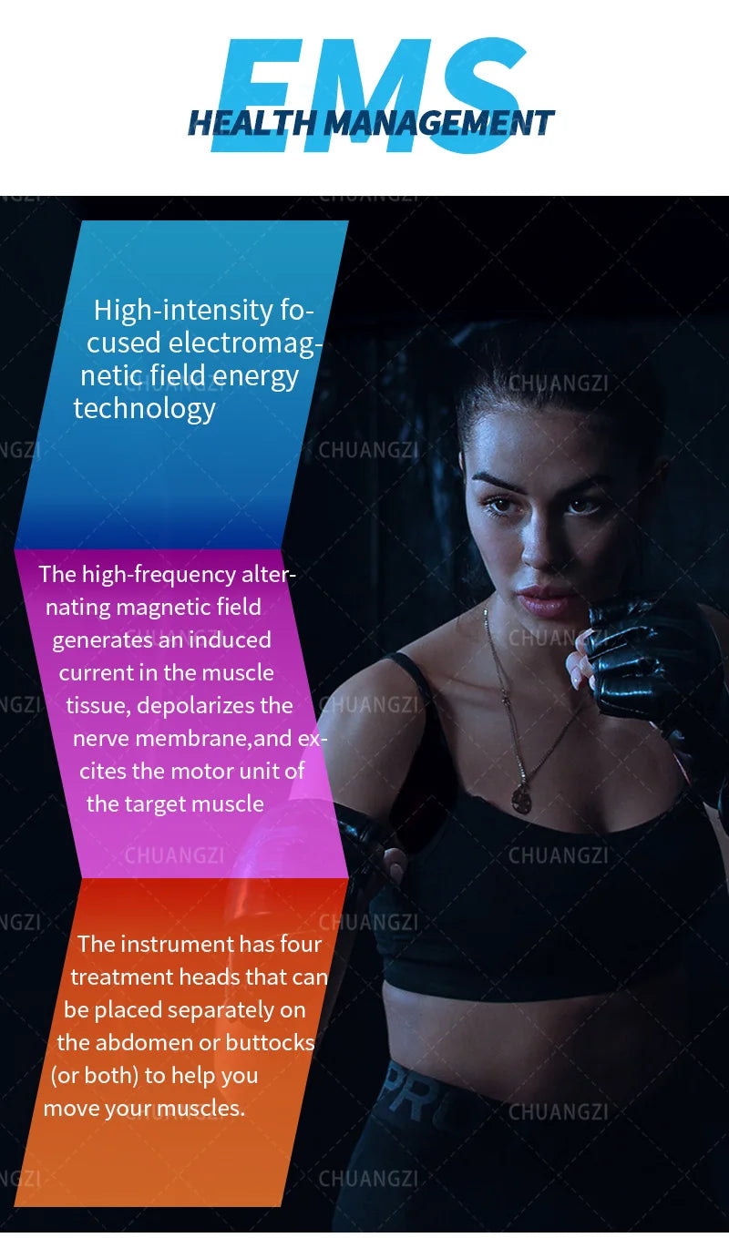 Professional RF MYOslim Body Sculpting Machine Electric Fat Burning Slimming Muscle Stimulator 15 Tes 6500W 5 Handle Neo