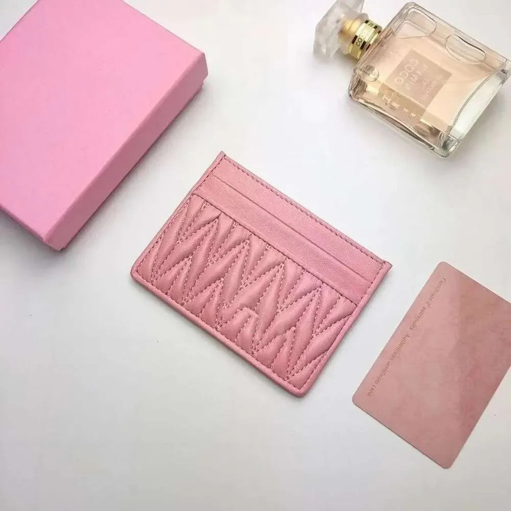 Black Pink Women's Short purse Designer Mini Purse Card holder Bride Women's Fashion Pleated purse Coin purse Zipper tote bag