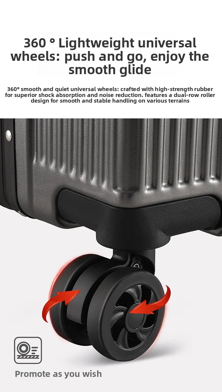 2-Pieces set luggage,20+26 inches in size,a hard-shell suitcase with 108 rivets, , featuring silent all-terrain wheels, a cup holde