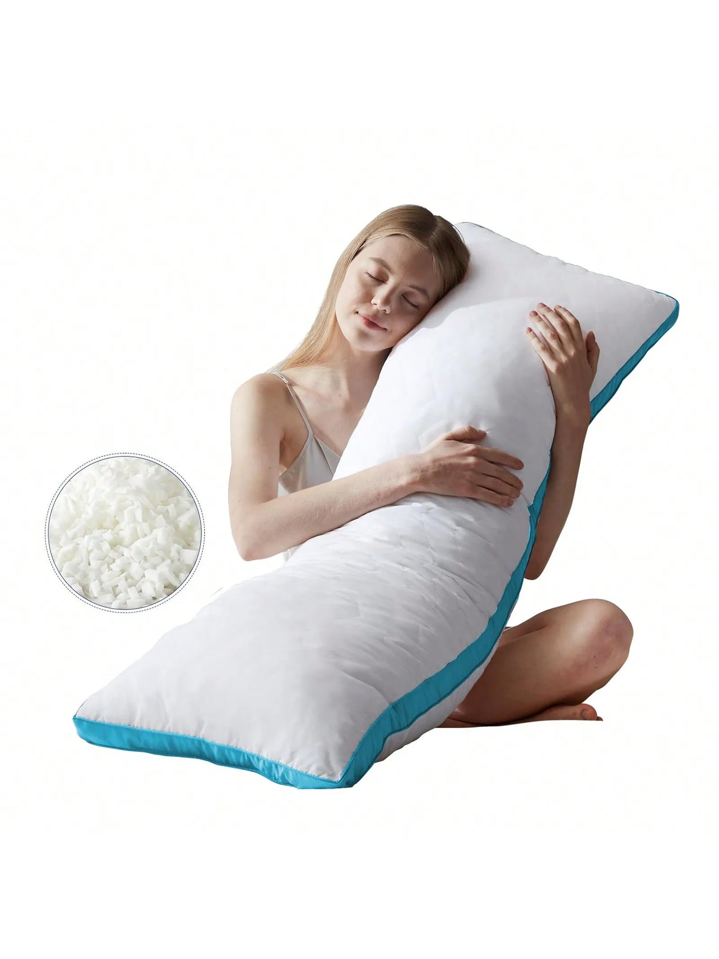 20 x 54 in Memory Foam Body Pillow, Large Full Body Pillow for Adults, Soft Long Bed Pillow for Side Sleepers, White