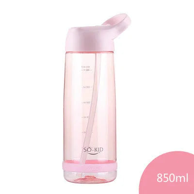 Outdoor Water Bottle with Straw Sports Bottles Leak Proof Eco-friendly Children School with Lid Hiking Camping Plastic BPA Free
