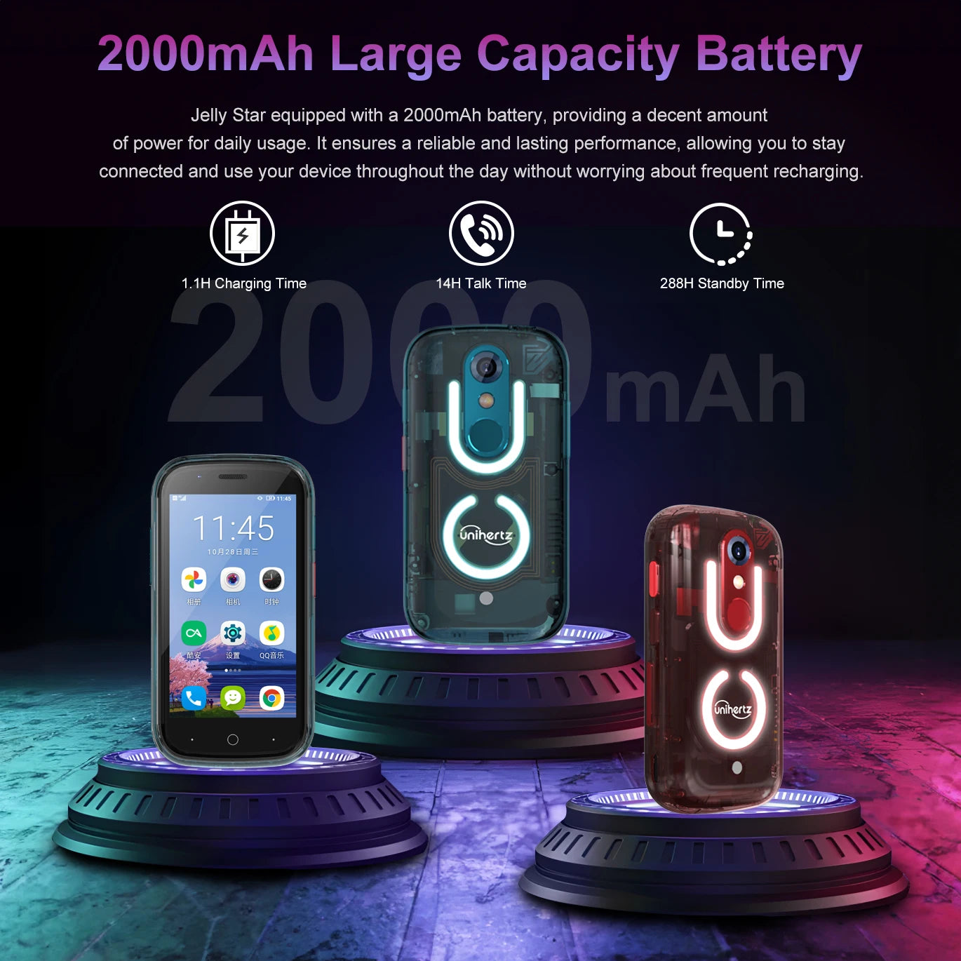 Unihertz Jelly Star Mini Smartphone Android 13 8GB RAM 256GB ROM 2000 mAh battery G99 Octa 48MP 3 inch Led Light Unlocked Phone