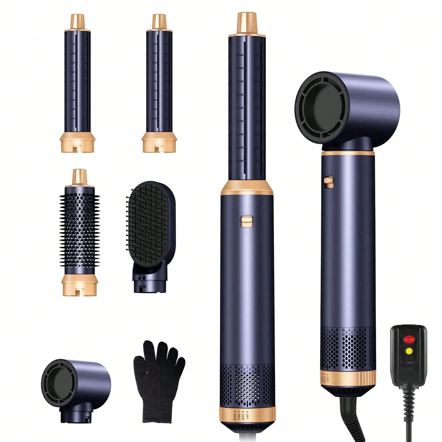 UKLISS 5-in-1 Green and Gold Air Styler: Perfect Valentine's Day Gift, 800W Power, for Curling Straightening, and Blow-drying