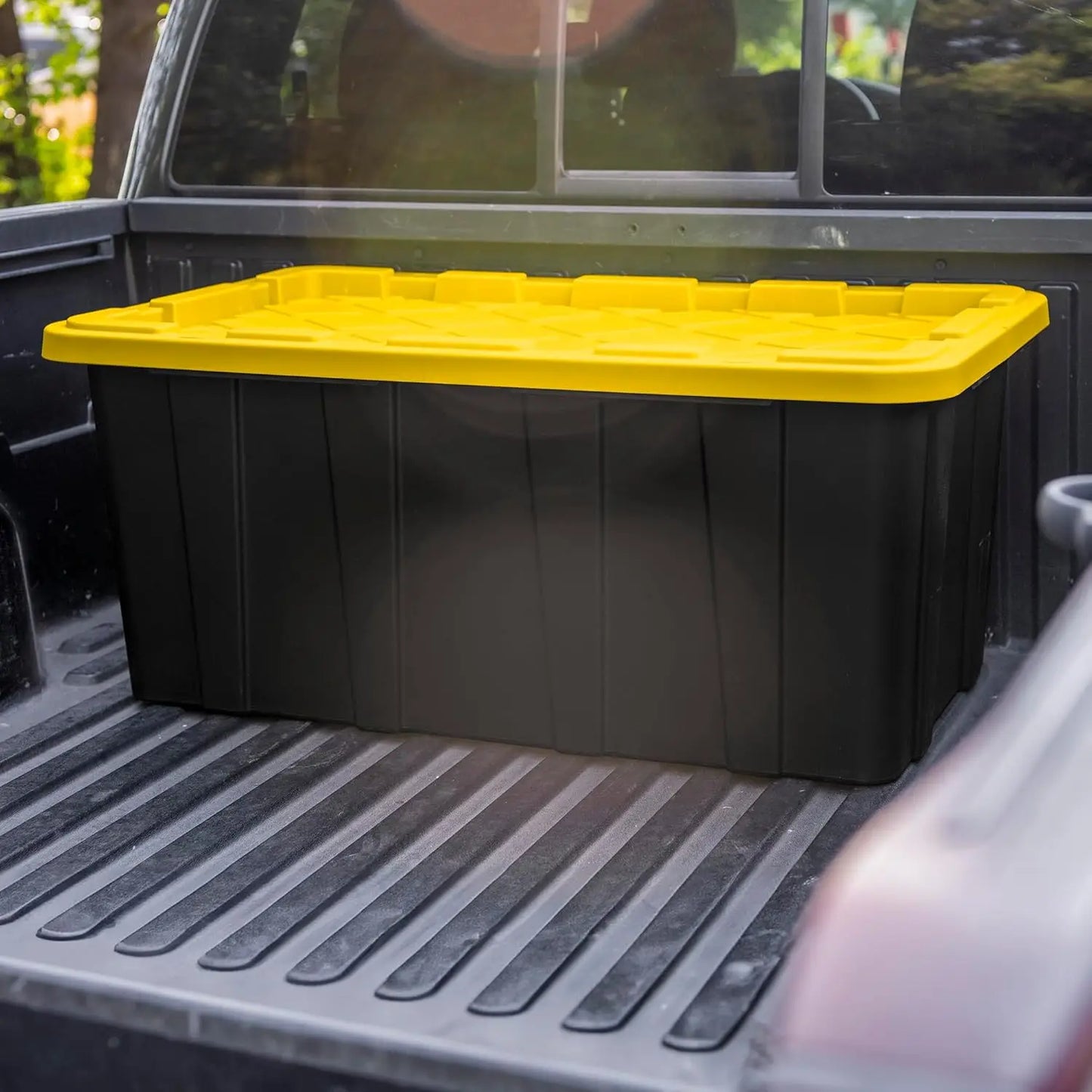 8-Pack Industrial Tote, Plastic Storage Container Bins with Lids, 38 Gallon - Heavy-Duty Organizing Containers for Closet, Bathr