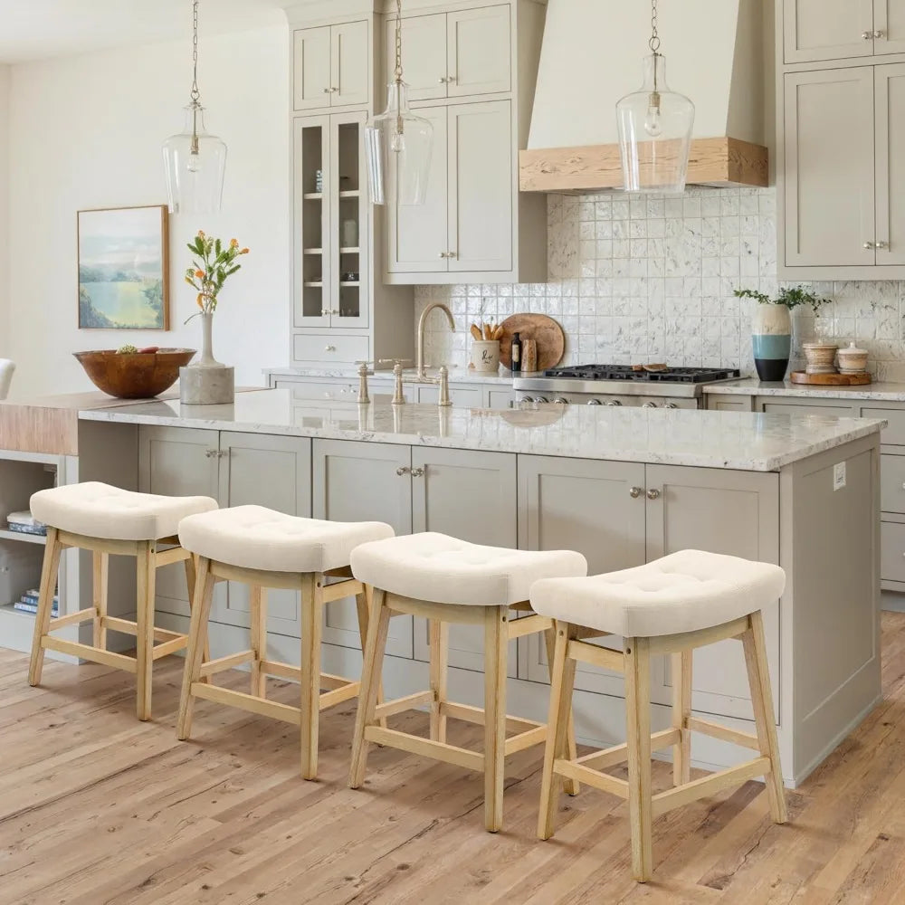 Counter Height Bar Stools Set of 6 for Kitchen Counter, Backless Farmhouse Island Short Barstools No Back with, Customized