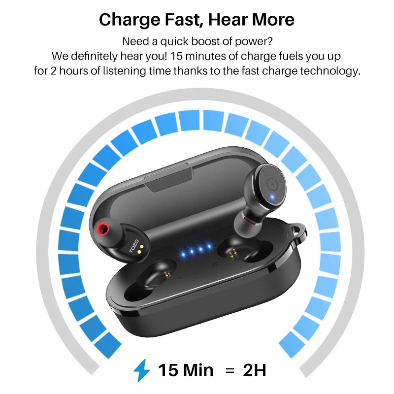 Refurbished TOZO TWS Earbuds AI Translate In Ear Bluetooth 5.3 Earphones with Mic ENC Touch Control  32 Preset EQs Support APP