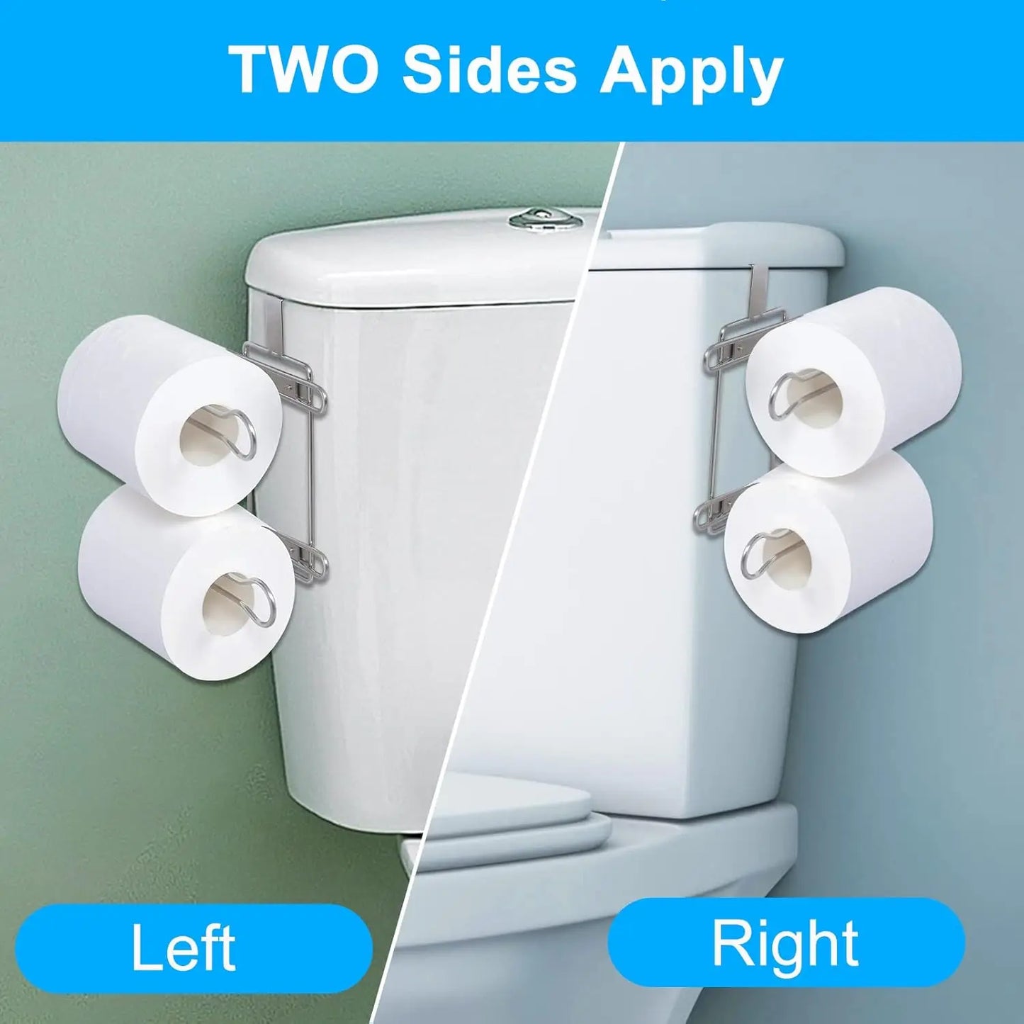 Over the Tank Toilet Paper Roll Holder Stainless Steel Bathroom Tissue Storage Rack Chrome Finish