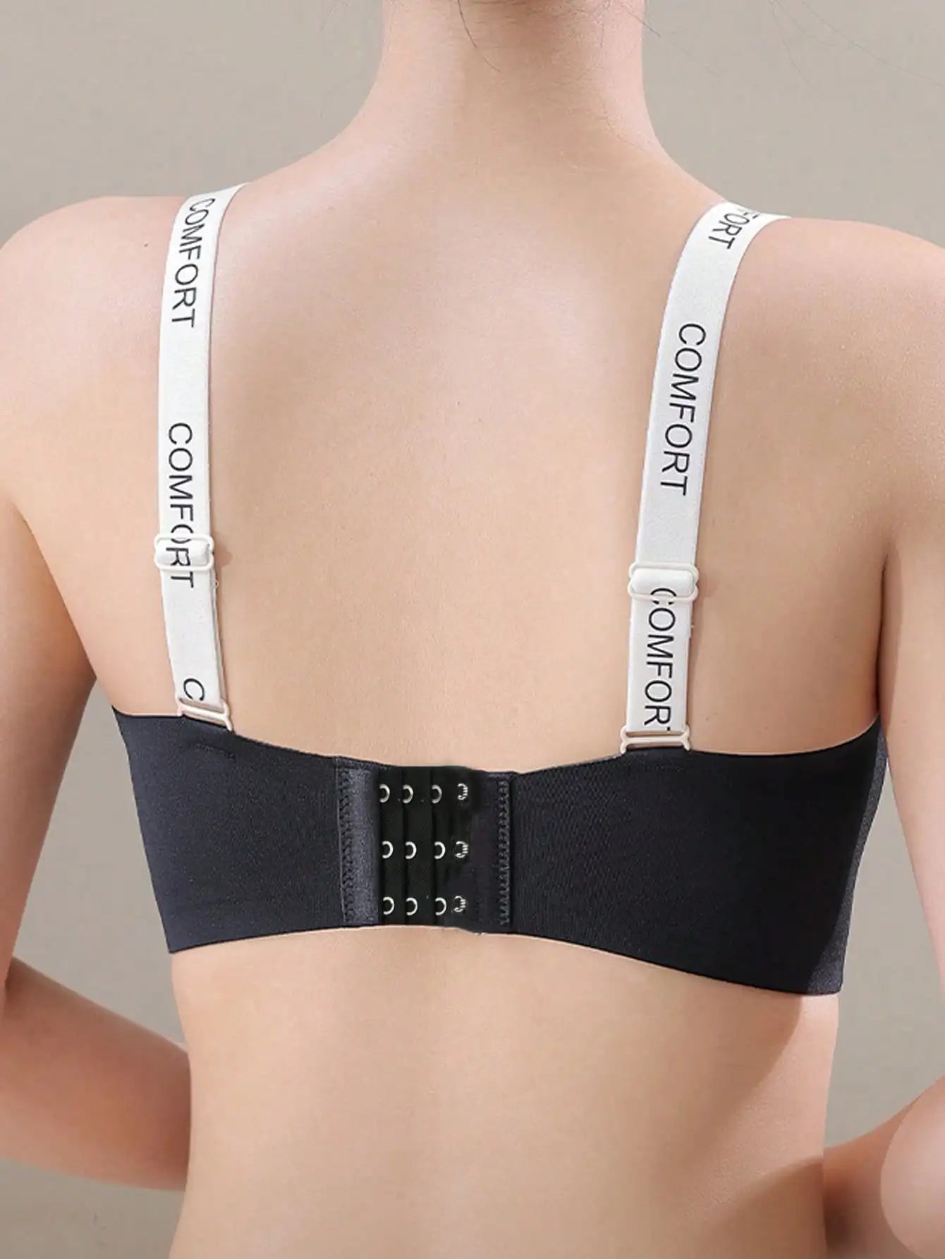4pcs/Set Women Half-Cup Bras, Wireless Lift & Push Up Bra For Small Bust, Invisible Seamless Backless