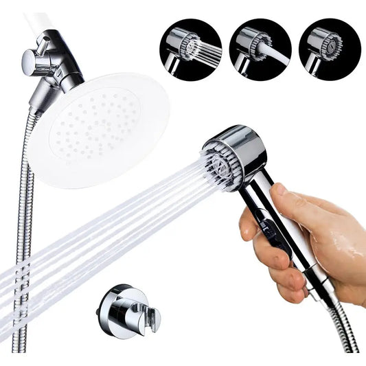 Mode Dog Shower Attachment, High Pressure Handheld Sprayer with ON OFF Switch, G1 2 Metal Shower Diverter, 78 Inches Stainless S
