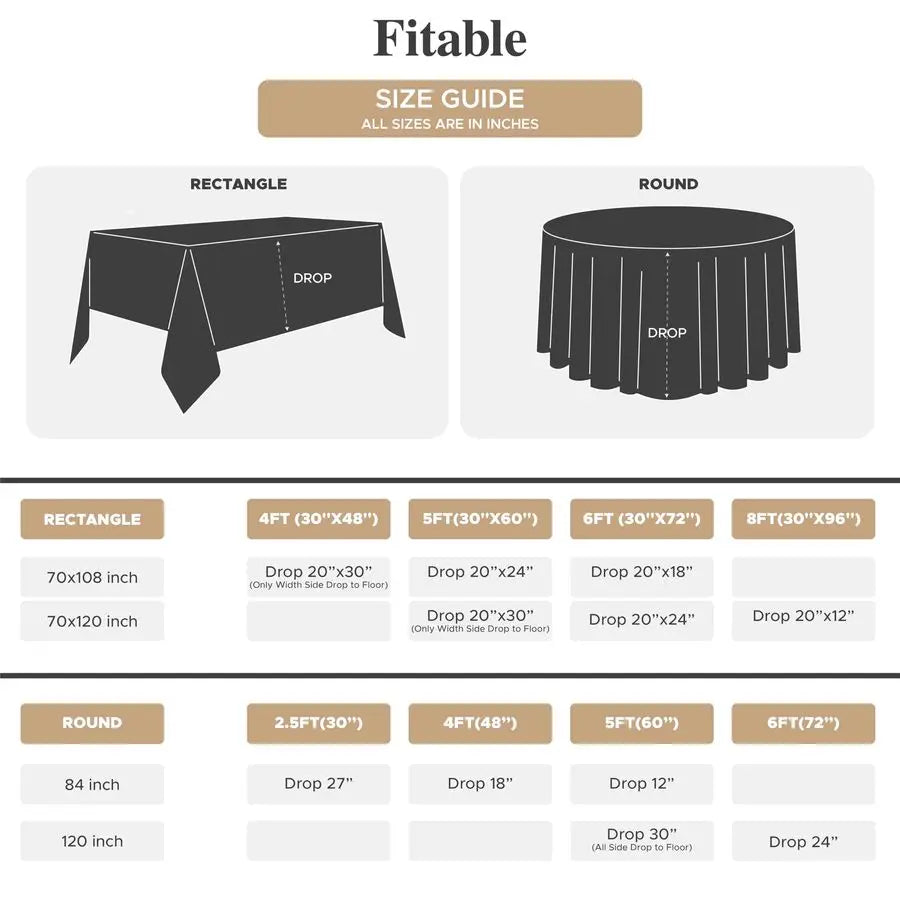 8 Pack Round Tablecloths Stain Resistant Wrinkle Free Circle Table Clothes, Washable Reusable Polyester Table Covers for Wedding