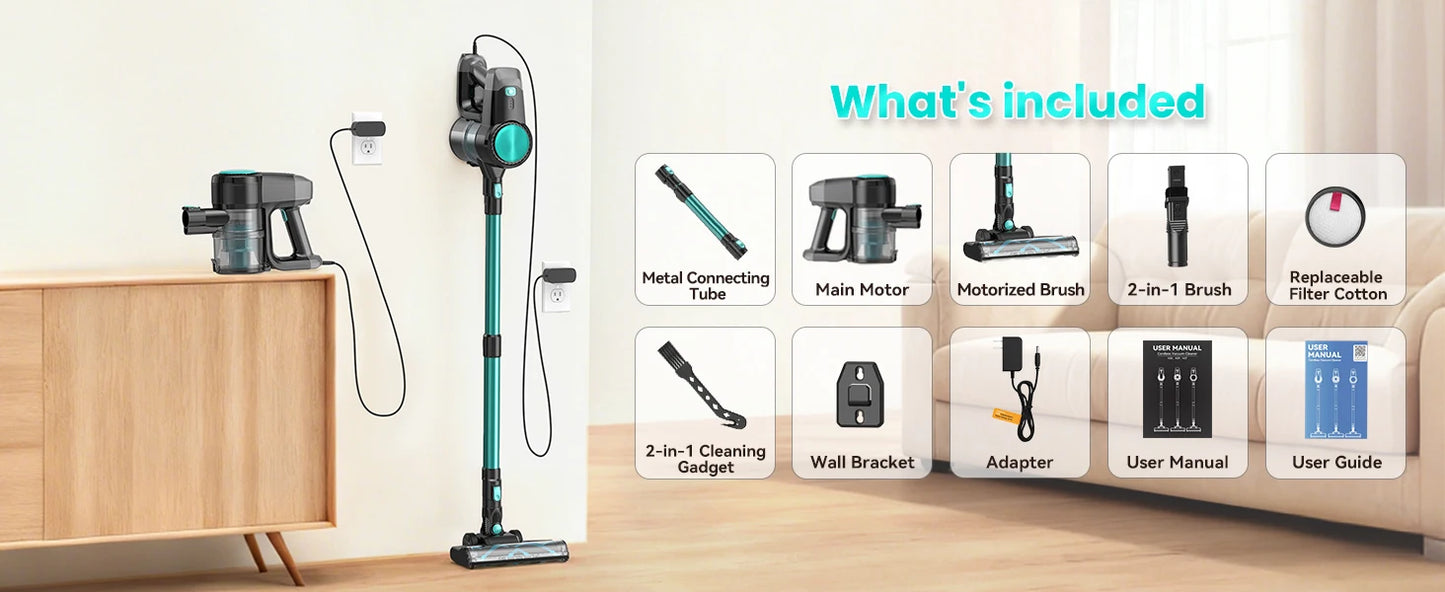 Vastorm N3T Cordless Vacuum Cleaner 20Kpa Ultra Lightweight 6 in 1 Stick Vacuum Up to 40min Runtime for Home Pet Hair Hard Floor