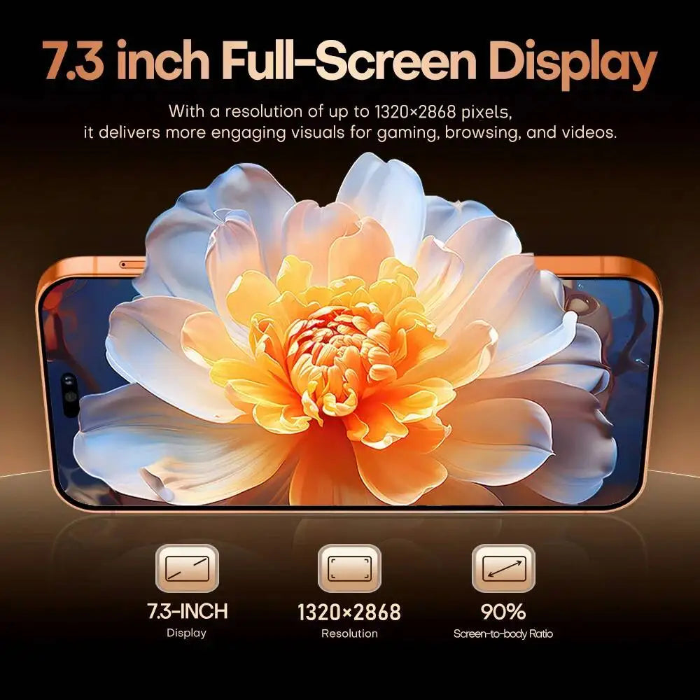 HOT New i17 Pro Max 8000mAh Battery 7.3HD 5G Dual Card Global Edition Original Cheap Smart Android Facial Recognition Function