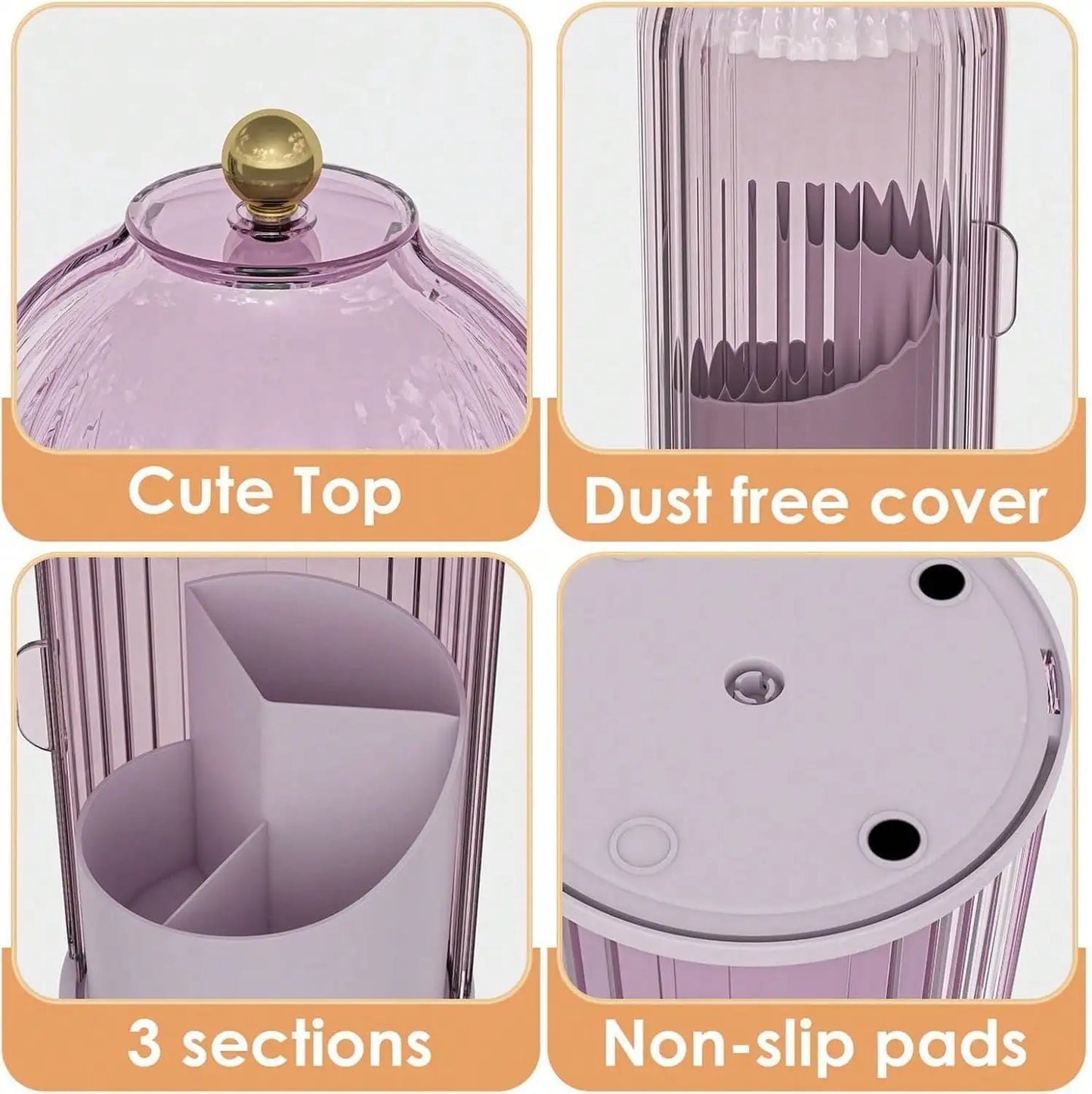 Dustproof Toothbrush Holders with Cover, Rotating Electric Toothbrush and Toothpaste Holder for Bathroom Countertop