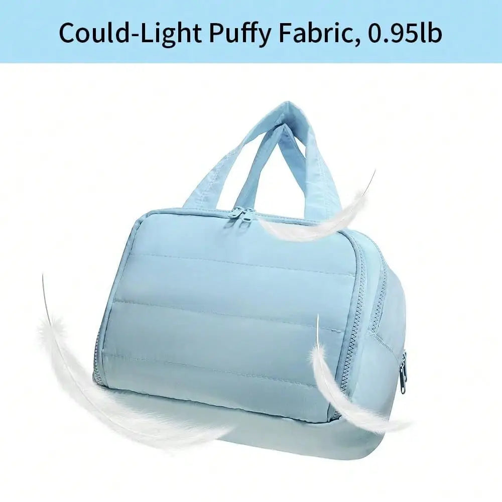 Travel Toiletry Bag Large Capacity 11.8 L Makeup Organizer, 4 Compartments, Waterproof Wet Dry Separation, UltraLight Taslan Fa