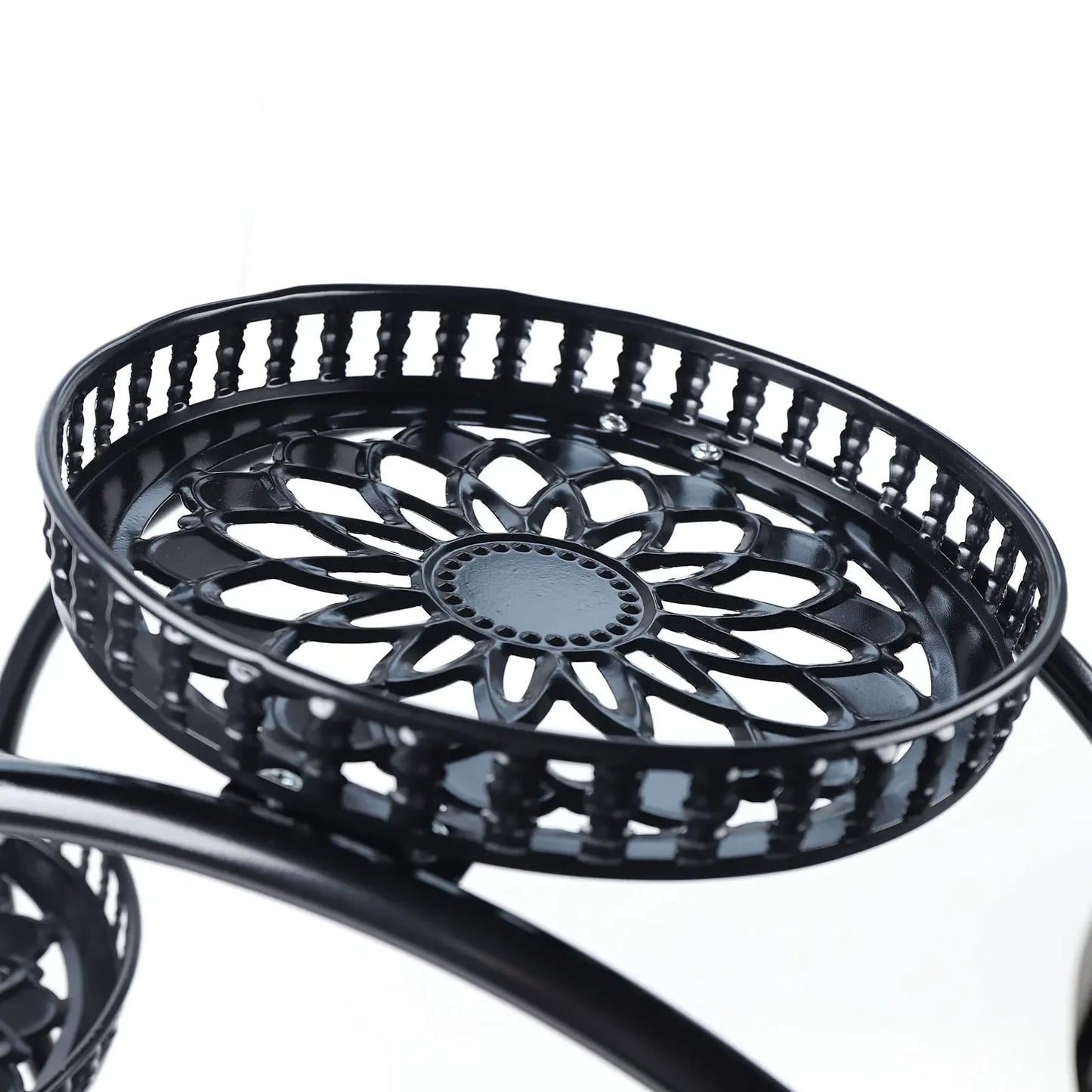 Metal Plant Stands 6 Pots Plants Flower Stand for Patio Garden Living Room Corner Balcony Bedroom Black / White