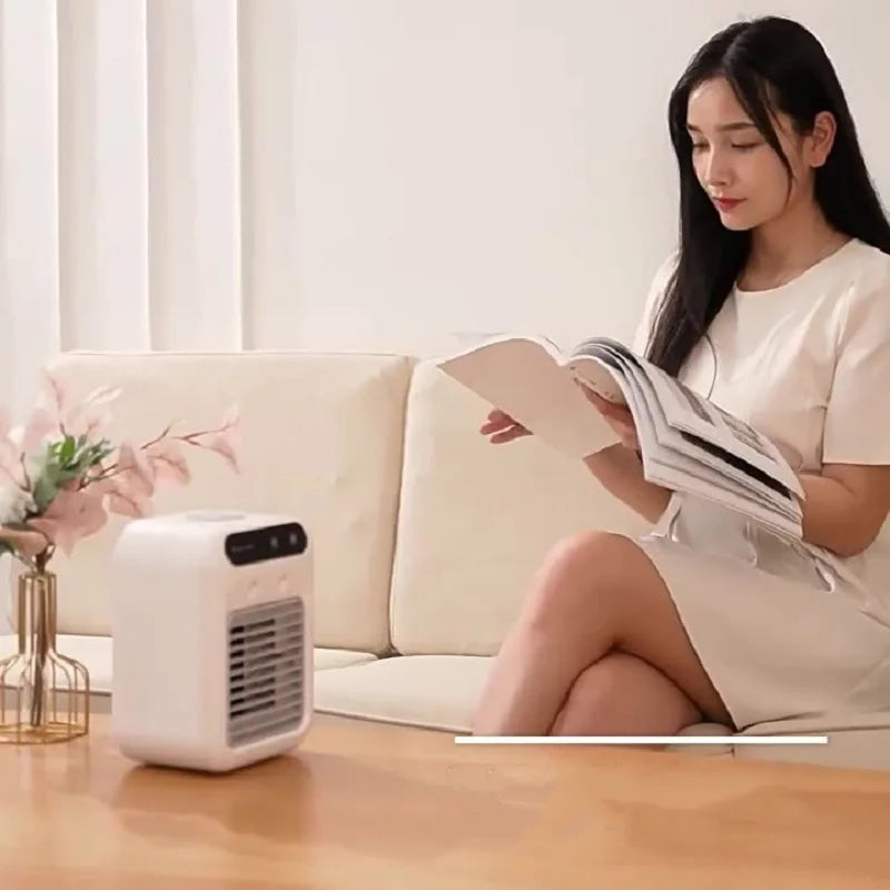 Portable Air Cooler Fan with Water Cooling - Mini USB Air Conditioner for Room, Office, Car & Personal Space