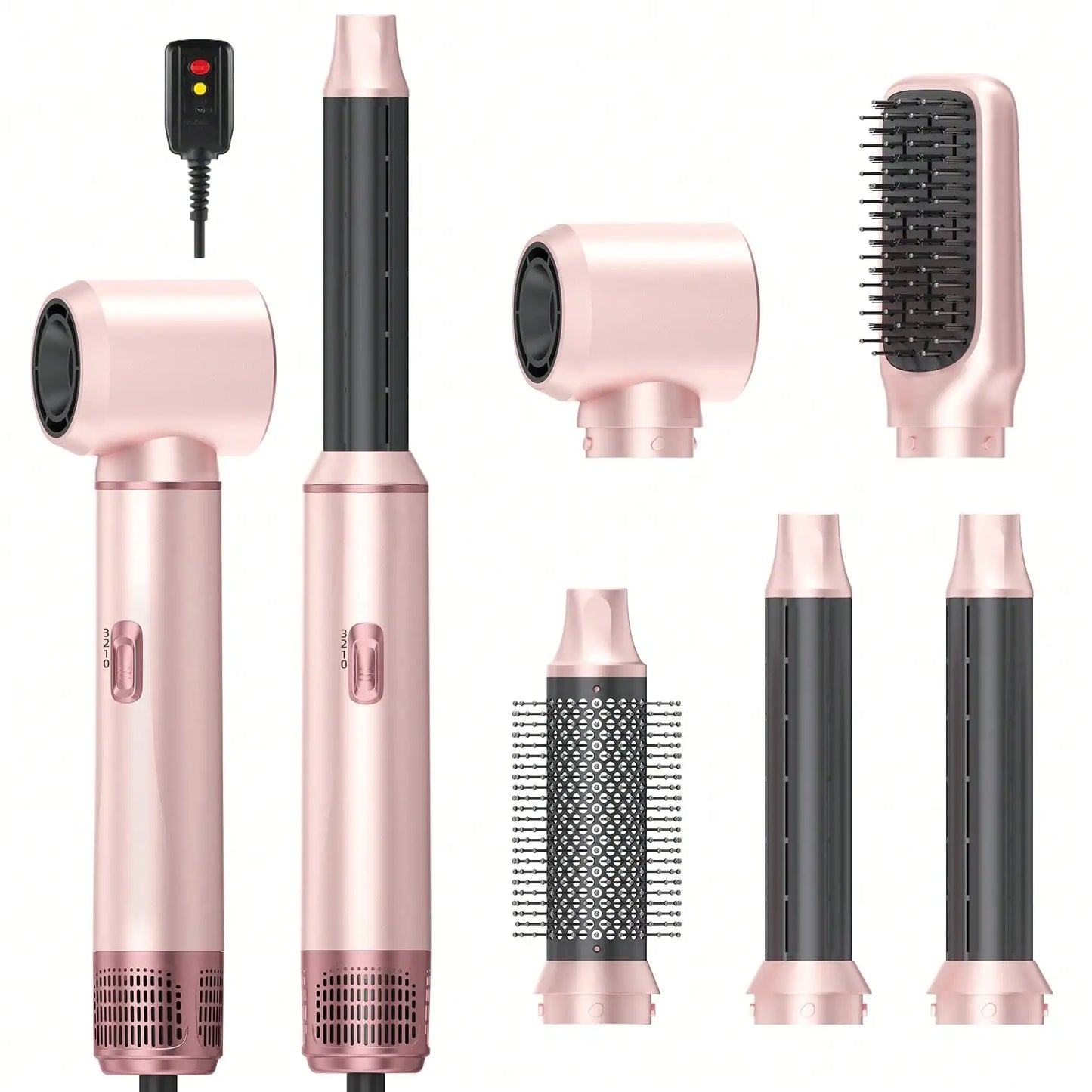 UKLISS 5-in-1 Green and Gold Air Styler: Perfect Valentine's Day Gift, 800W Power, for Curling Straightening, and Blow-drying