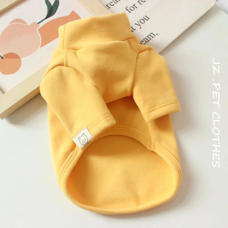 Warm Puppy Base Shirt Pet Solid Color T-shirt Autumn Winter Cute Puppy Clothes For Small Dogs Thai Teddy & Cats Cozy Pet Apparel